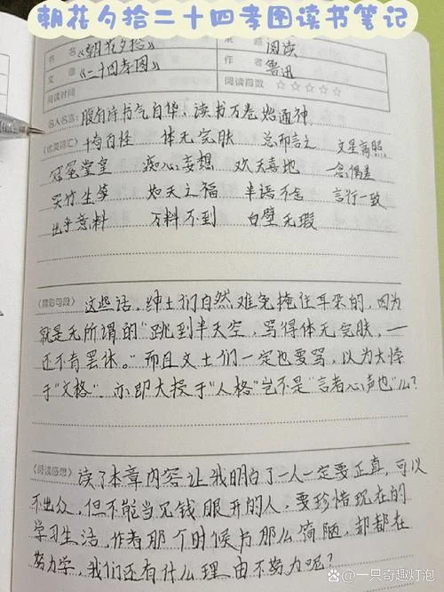 朝花夕拾二十四孝图读书笔记-二十四孝图阅读笔记