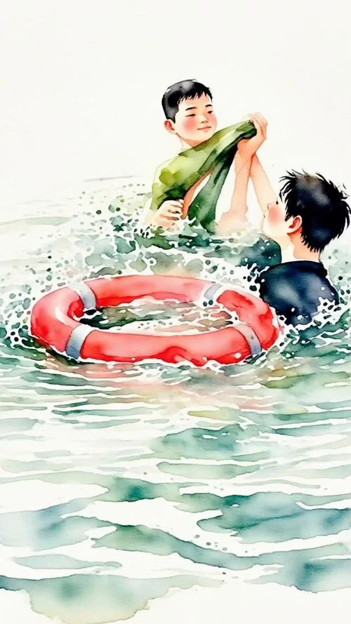 梦见在海里游泳救人_1