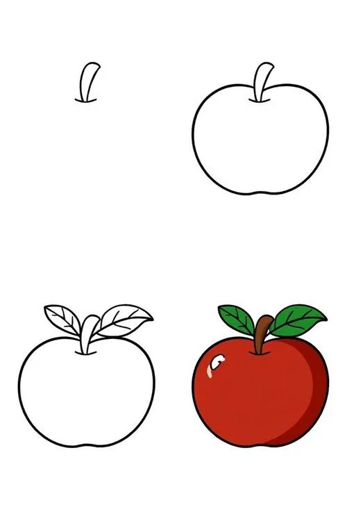 红苹果简笔画图片_1