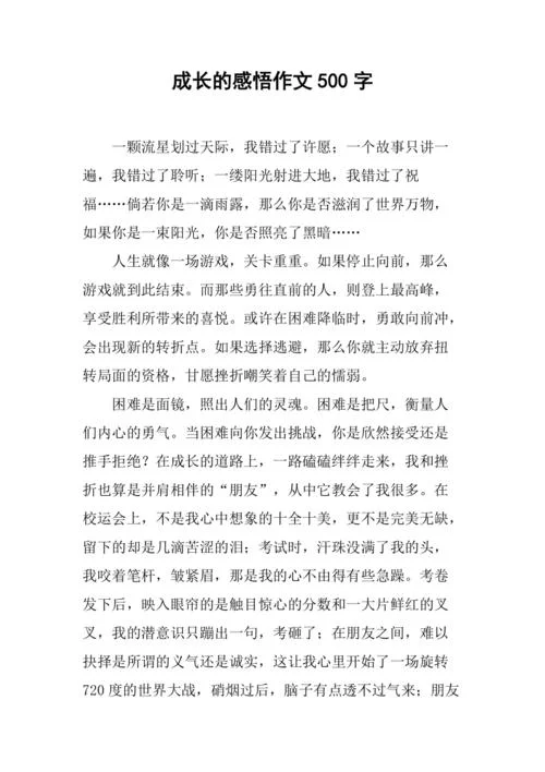 人生感悟作文500_2
