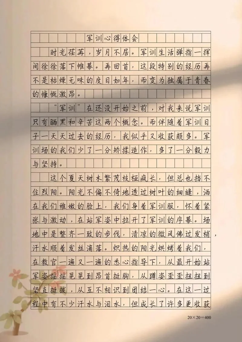 军训感悟400-军训感悟精选