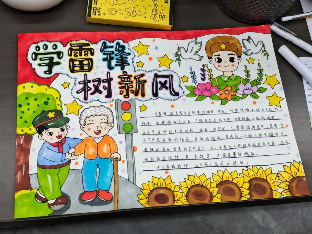 雷锋的故事手抄报怎么画_1