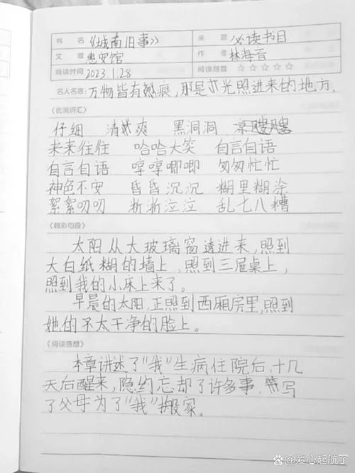 城南旧事读书笔记100字_2