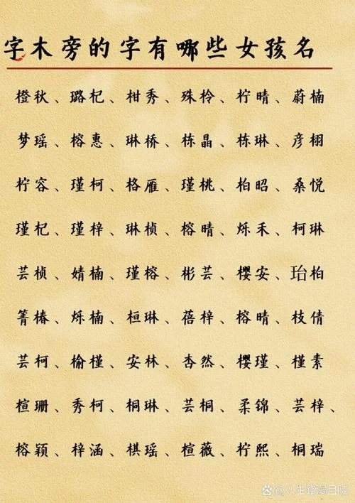 以木字旁起名男孩小名_1
