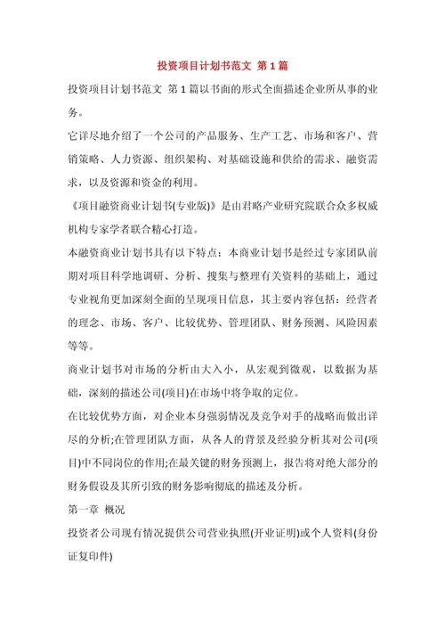 投资公司项目管理细则_1