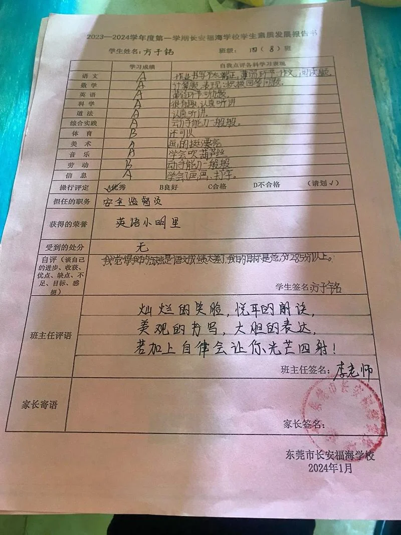 考试成绩家长写意见_1