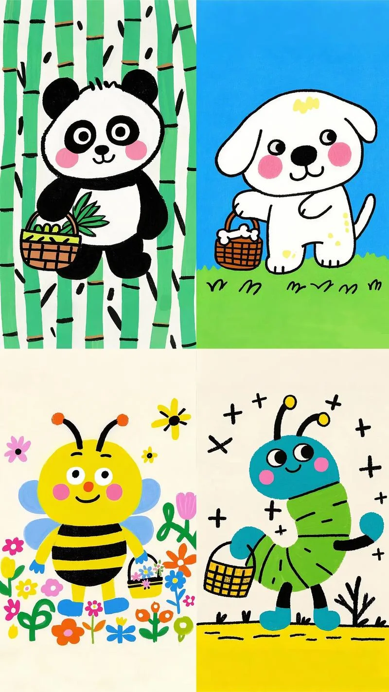 动物简笔画图片可爱_1