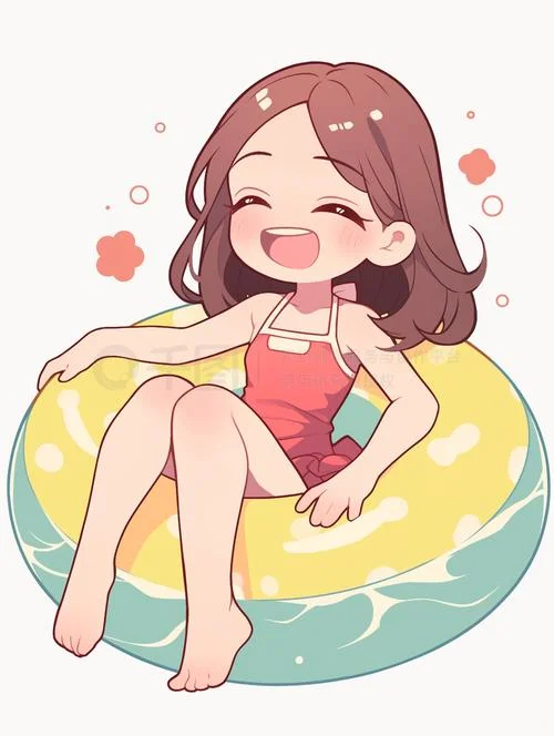 游泳圈简笔画卡通人物_1