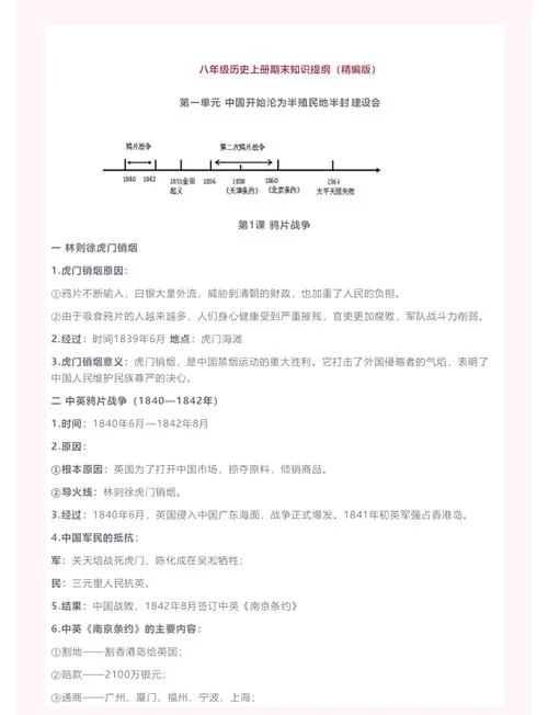 八上历史考点集训-八上历史考点集训