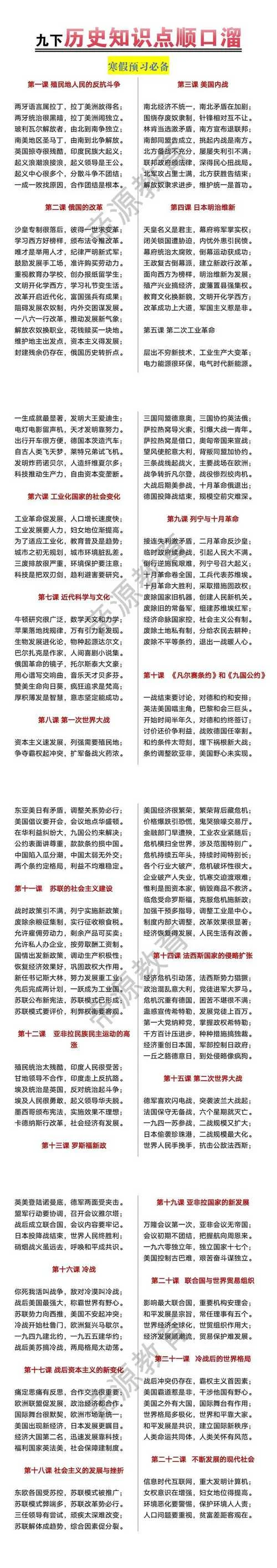 历史顺口溜完整版_1