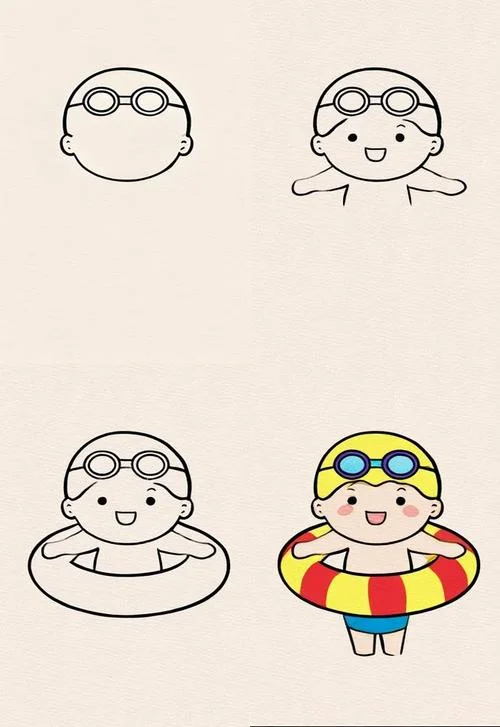 游泳眼镜立体简笔画_1