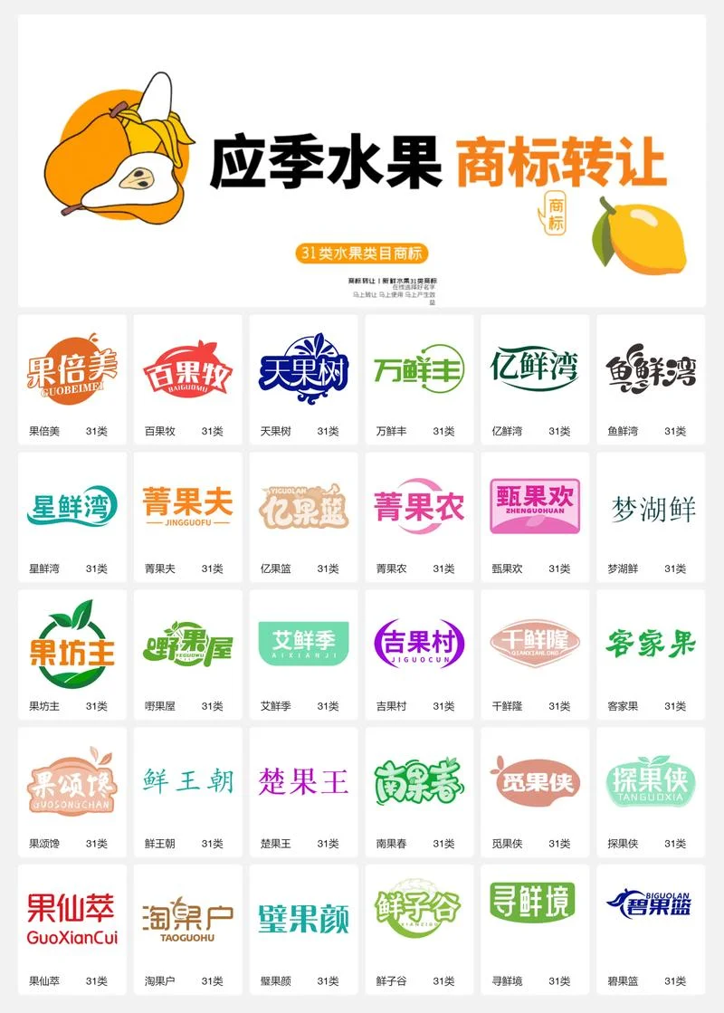 水果蔬菜商标起名大全-水果蔬菜商标起名