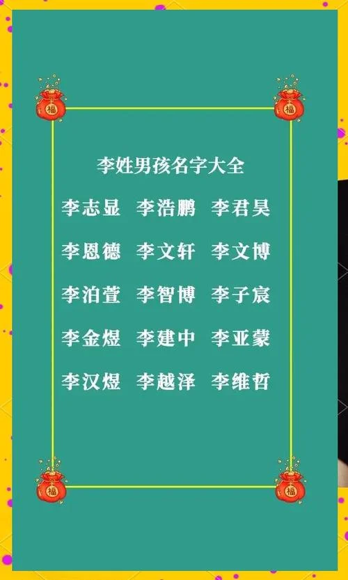 给姓李的男孩起名子_2