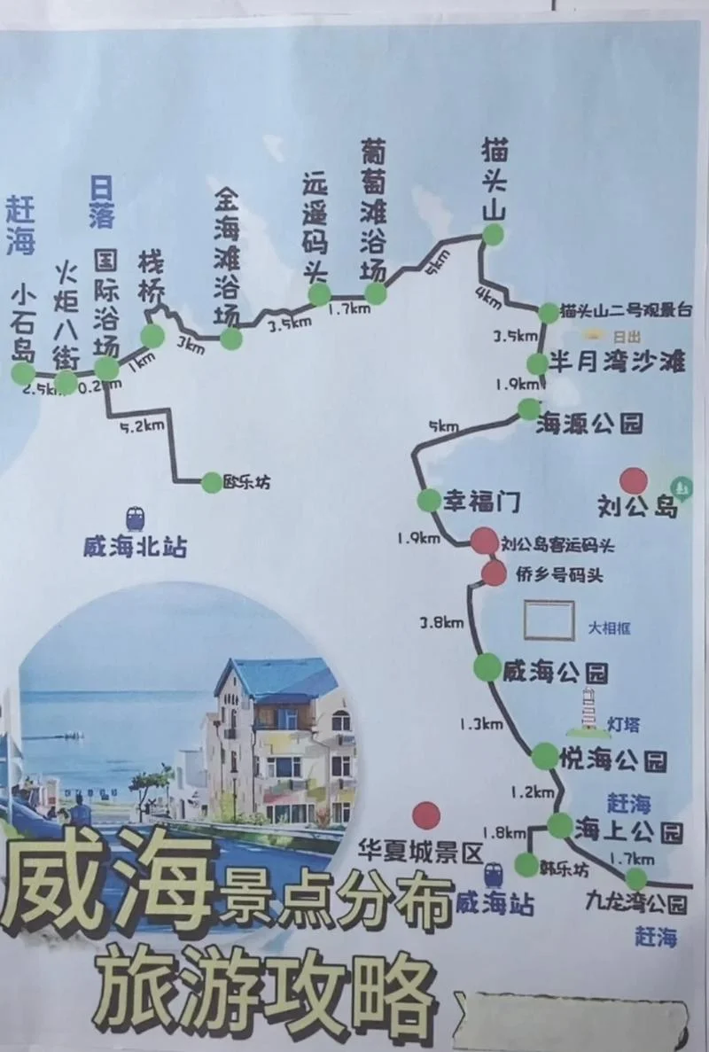 威海两日游最佳线路图-威海两日游最佳线路