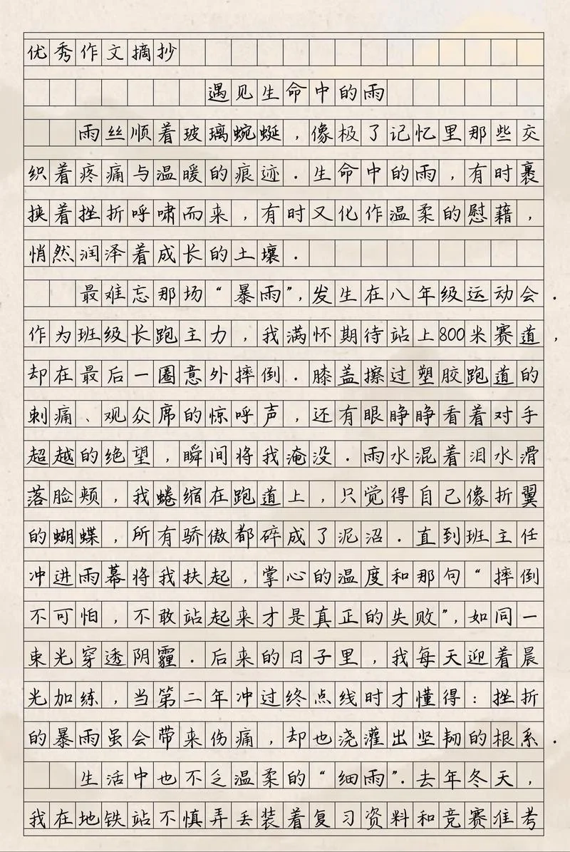 生命的感悟作文手写_2