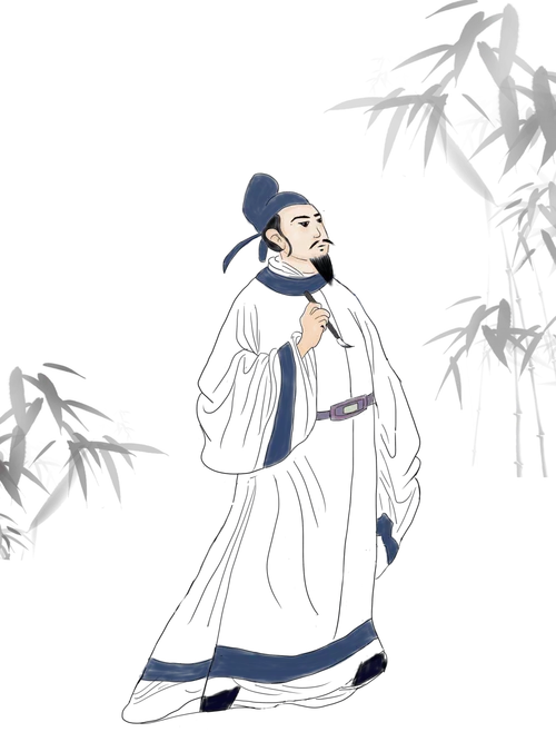 白居易简笔画怎么画_2