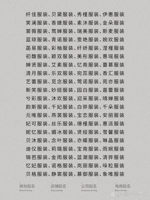 服装公司小店起名-服装小店取名
