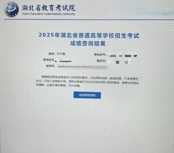 2020湖北高考成绩查询_2