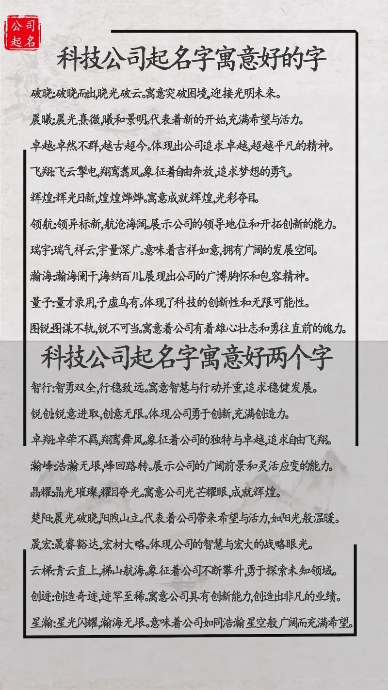 科技公司名字取什么好-科技品牌取名指南