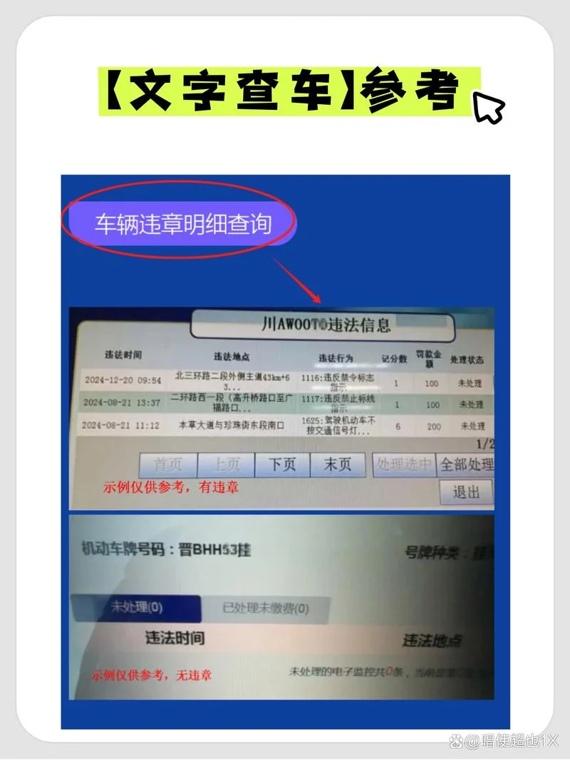 如何查车辆违章图片-