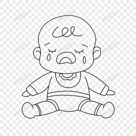 哭泣简笔画图片大全_1