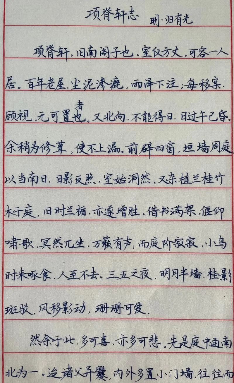 项脊轩志后面是谁写的_1