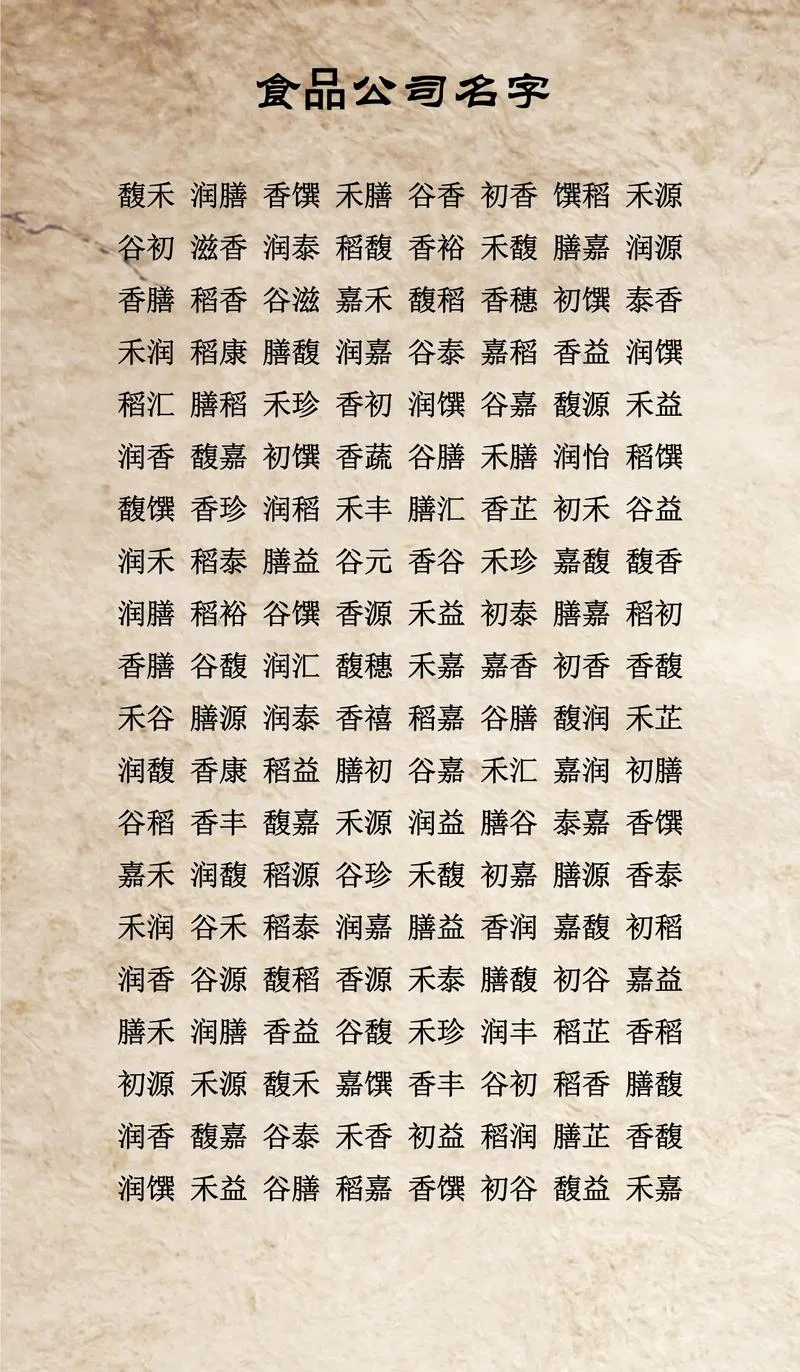 食品公司怎么起名_2