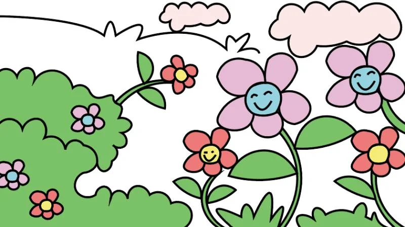 花丛简笔画怎么画_1