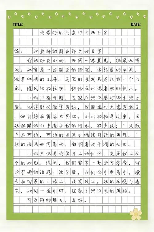 二年级作文写我的好朋友-二年级写好友作文