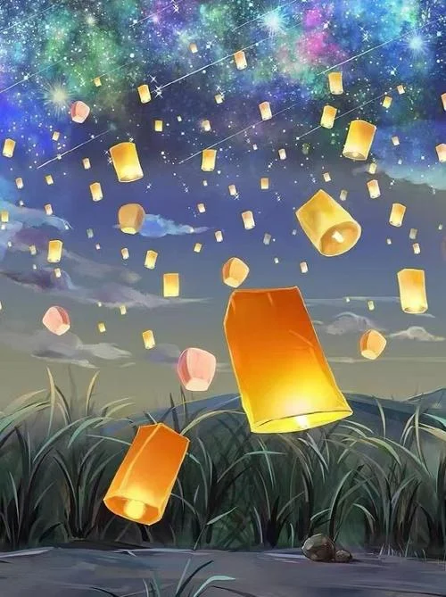 梦见灯笼在天上飞_1