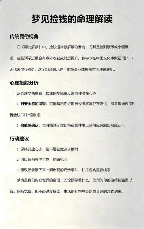 梦见捡纸币好吗-梦见捡钱是吉兆