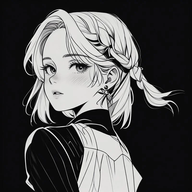 女生qq头像黑白颜色_1