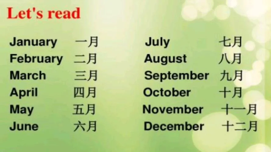 1一12月份的英文怎么写_2