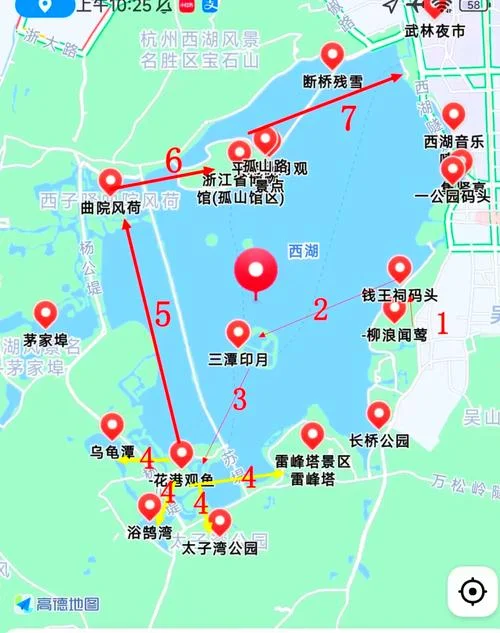 杭州西湖景点分布图_1