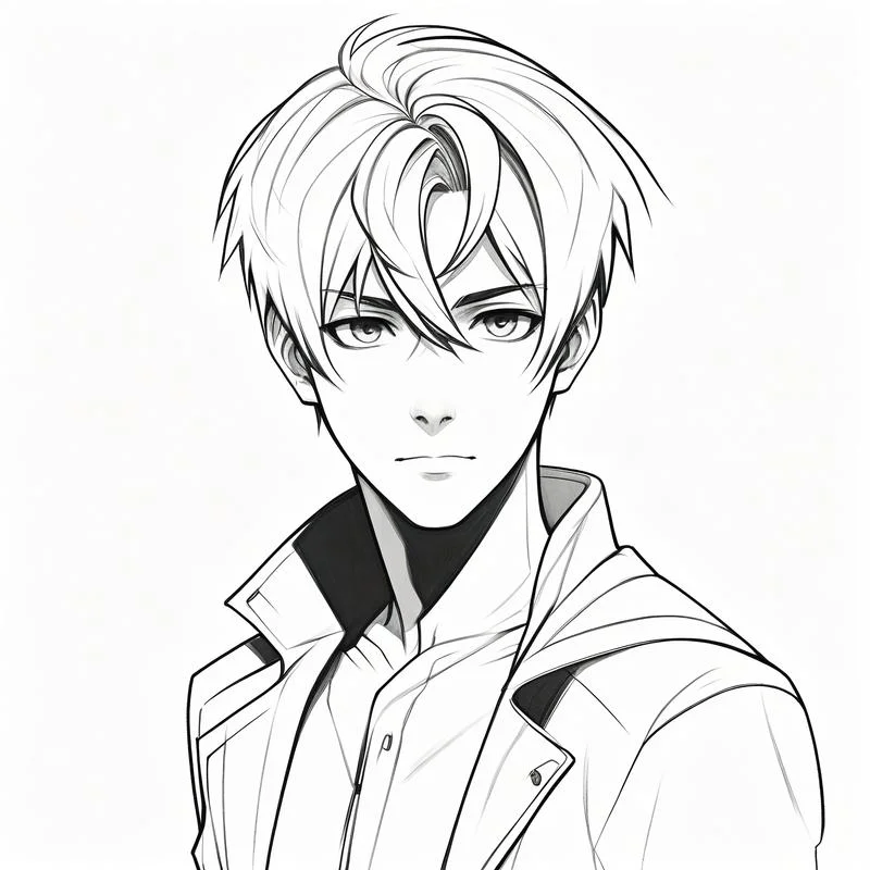 画男孩简笔画 帅气_1