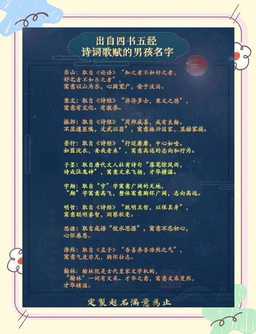 出自诗歌的男孩名字-出自诗歌的男孩名