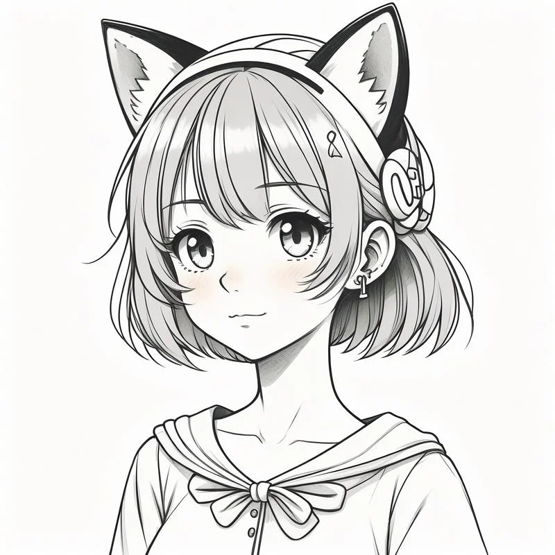 呆萌小可爱简笔画女孩_1