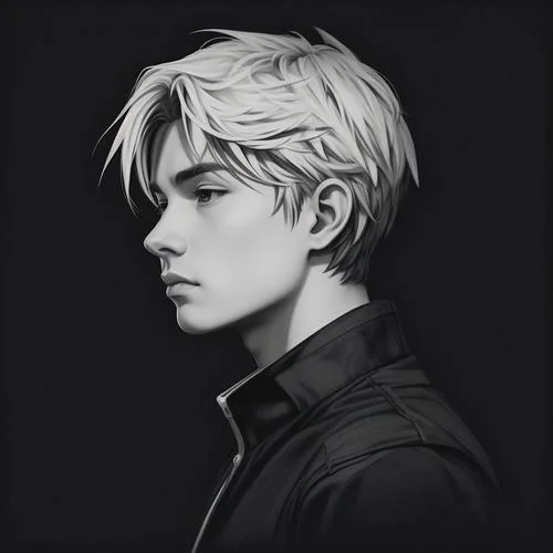 qq头像韩版男生黑白_1