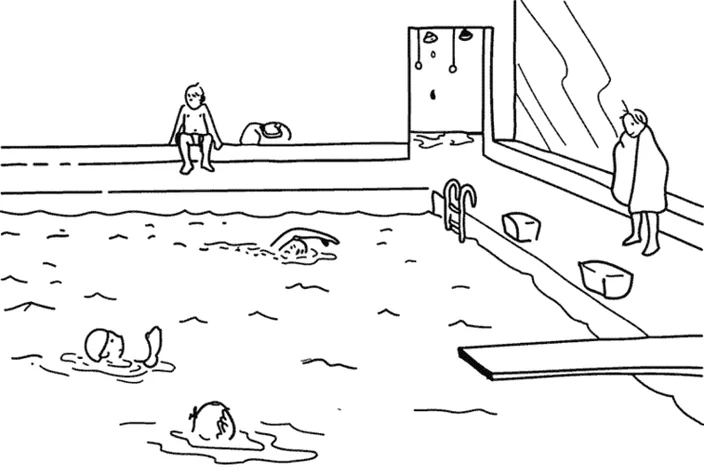 快乐的游泳池简笔画_1