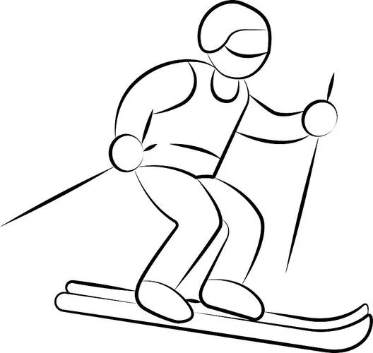 滑雪卡通人物简笔画_1