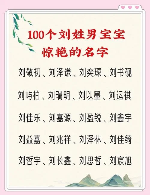 女宝宝起名宝典刘姓-刘姓女宝起名精选