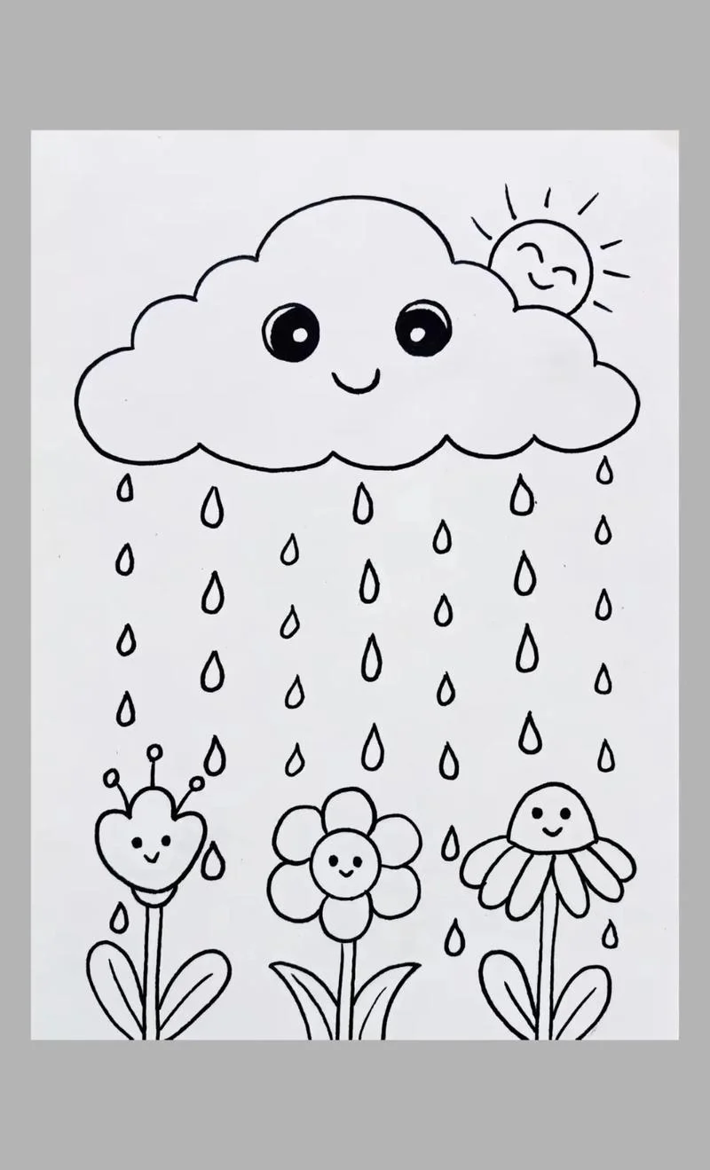 下雨云朵简笔画_2