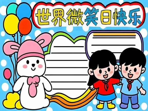 世界微笑日手抄报图片_1