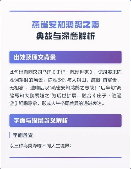 燕雀安知鸿鹄志出处_1