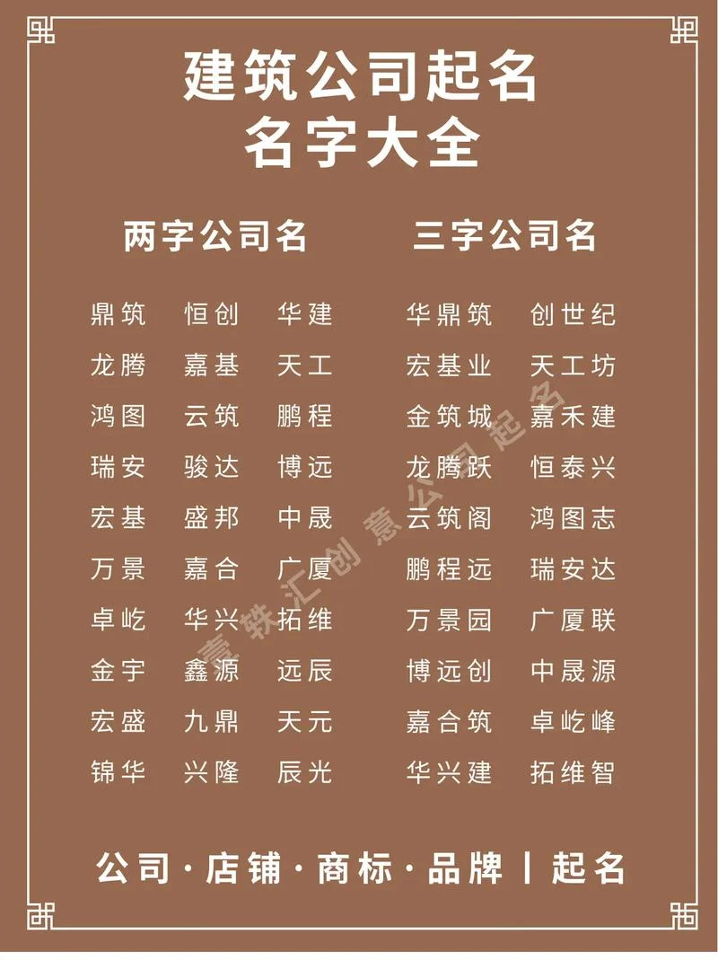 公司起名大全 两字_1