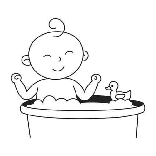 小宝宝洗澡简笔画_2