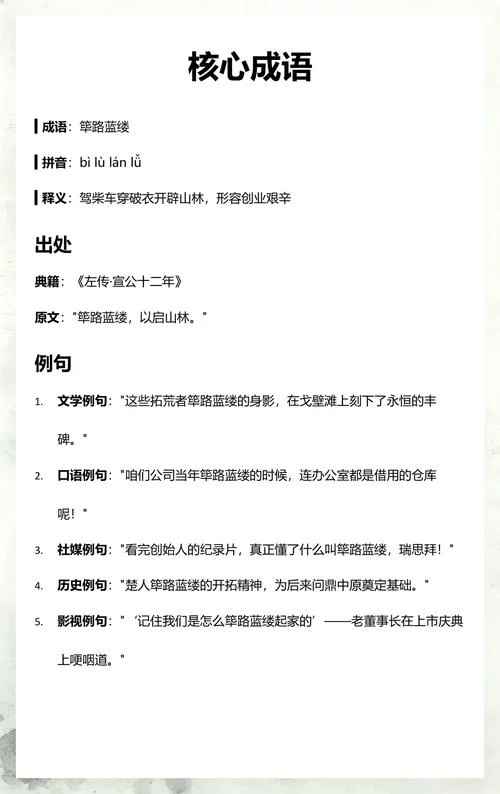 筚路蓝缕的意思和出处_2