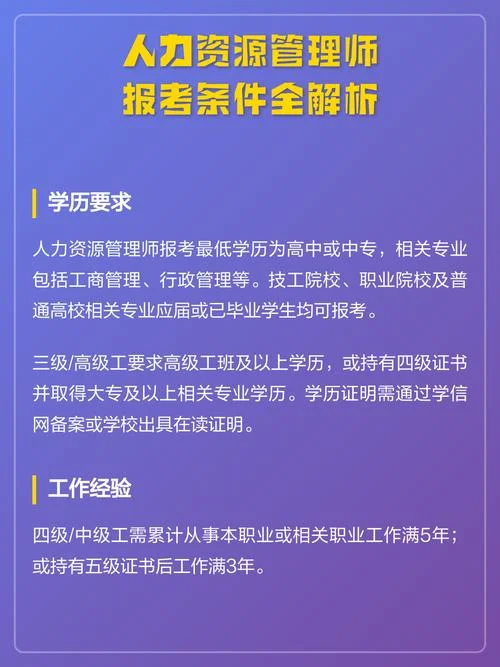 报考人力资源师有什么条件_1