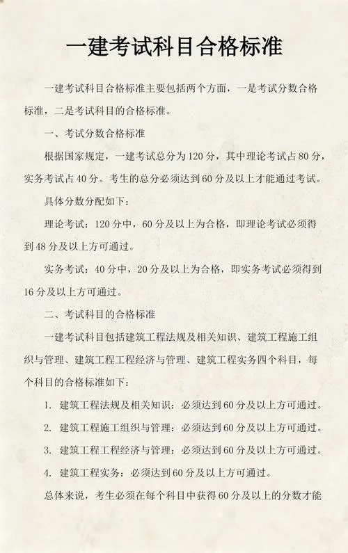一建的四个科目-一建四科