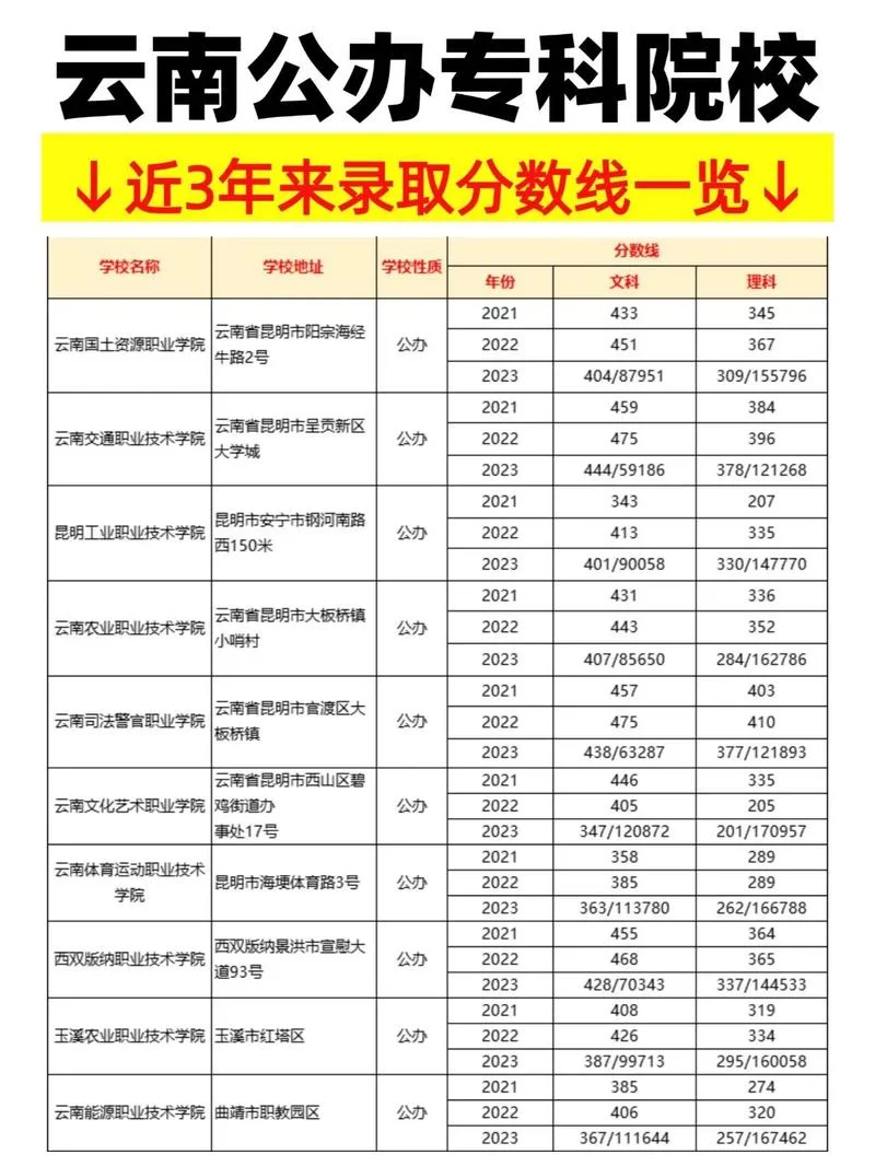 云南公办大专排名_1